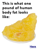 This disgusting body fat replica  is made of soft vinyl plastic and costs $23 bucks. Having this on your desk all day will practically guarantee weight-loss.